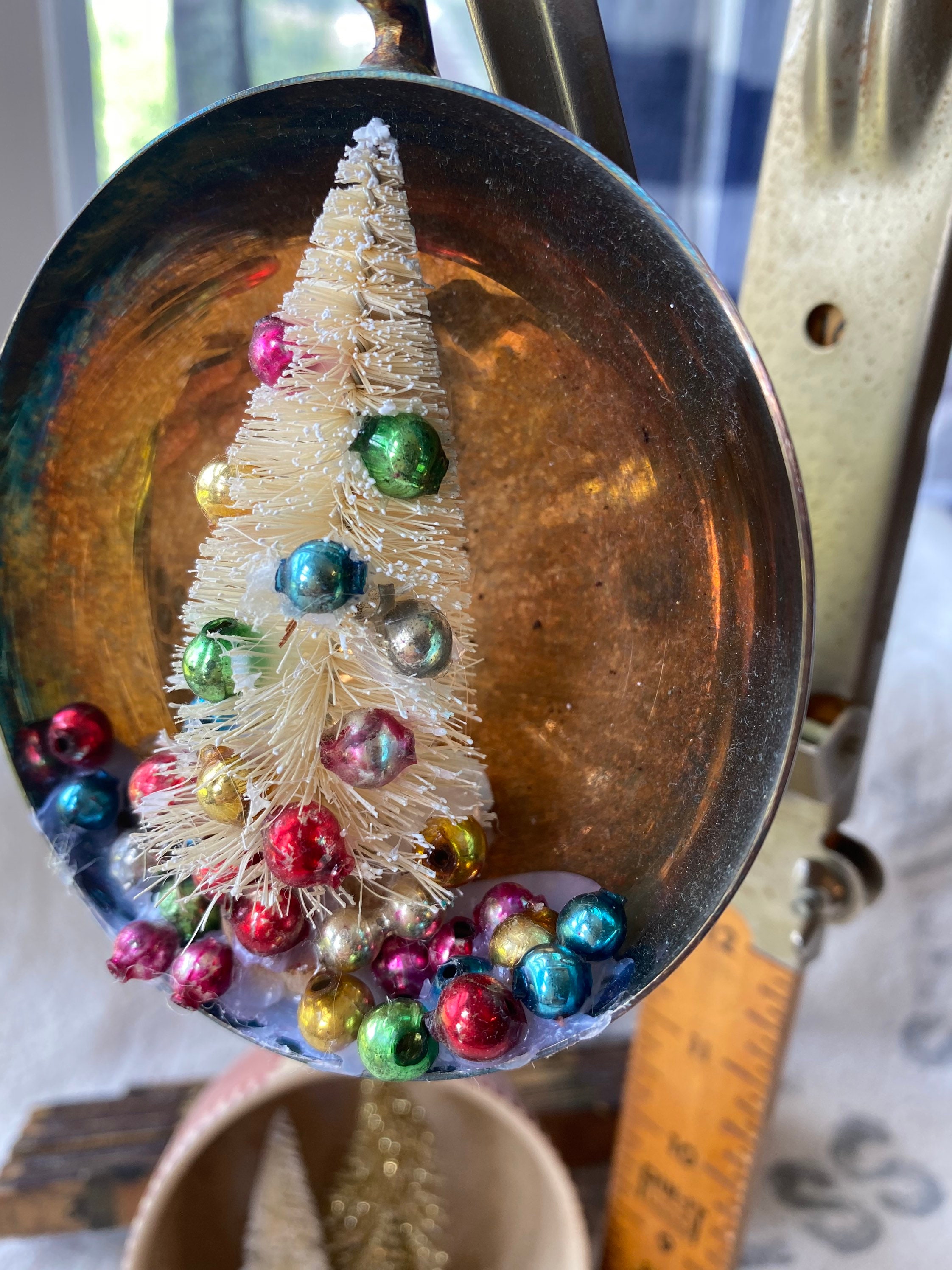 Four Vintage Teacup Christmas ornaments diorama glass Etsy