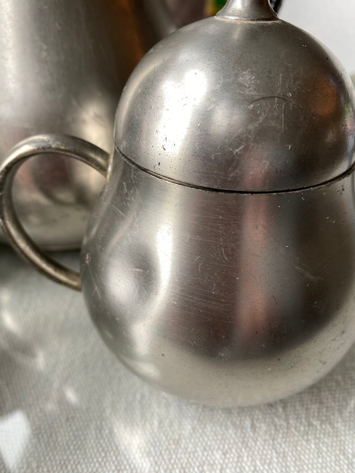 LOT Four Mid Century Pewter Tea Set Danish Stamped Vintage Etsy