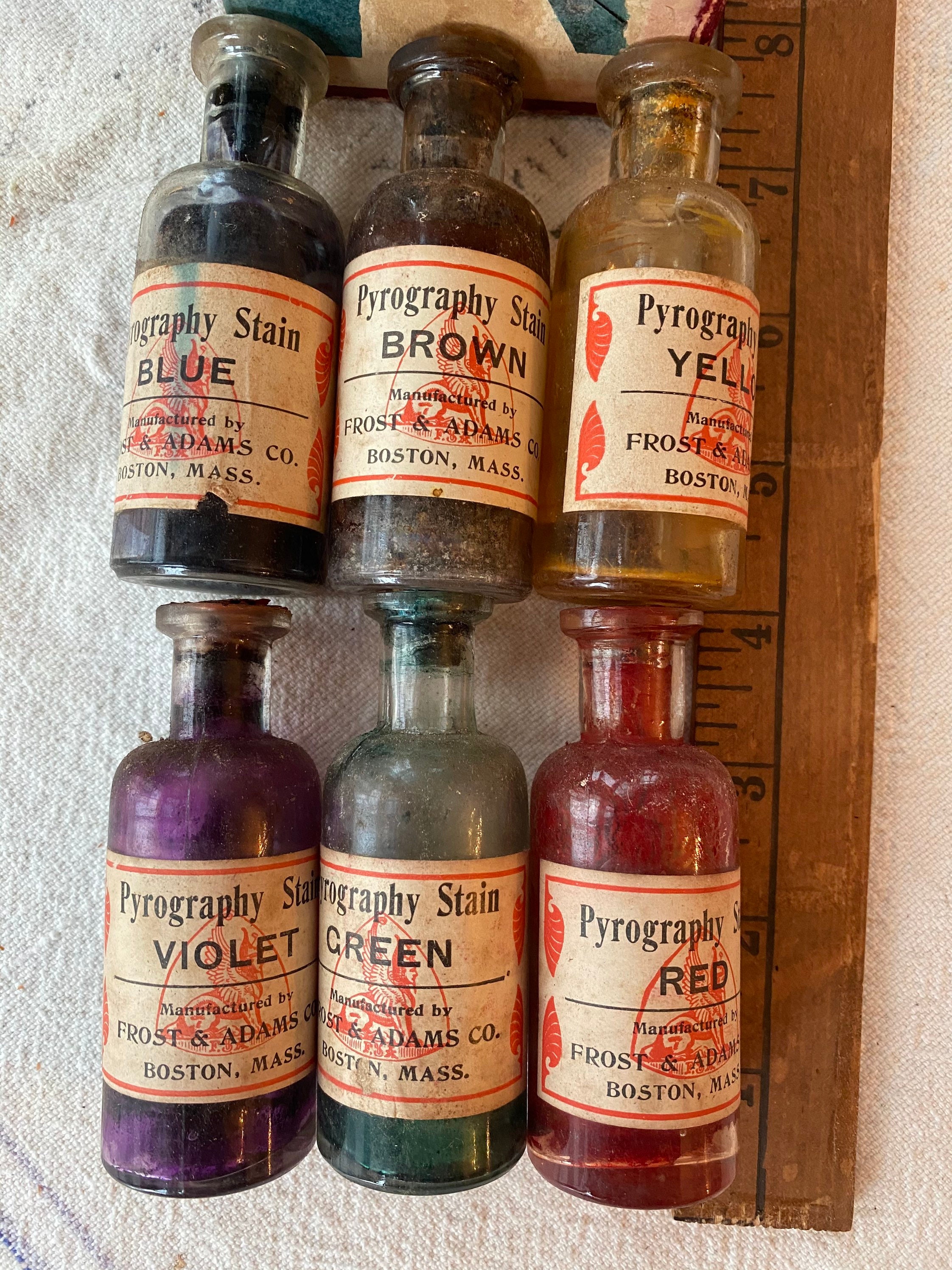 Antique Glass Bottles Set Art Pigment Antique Colors for Etsy
