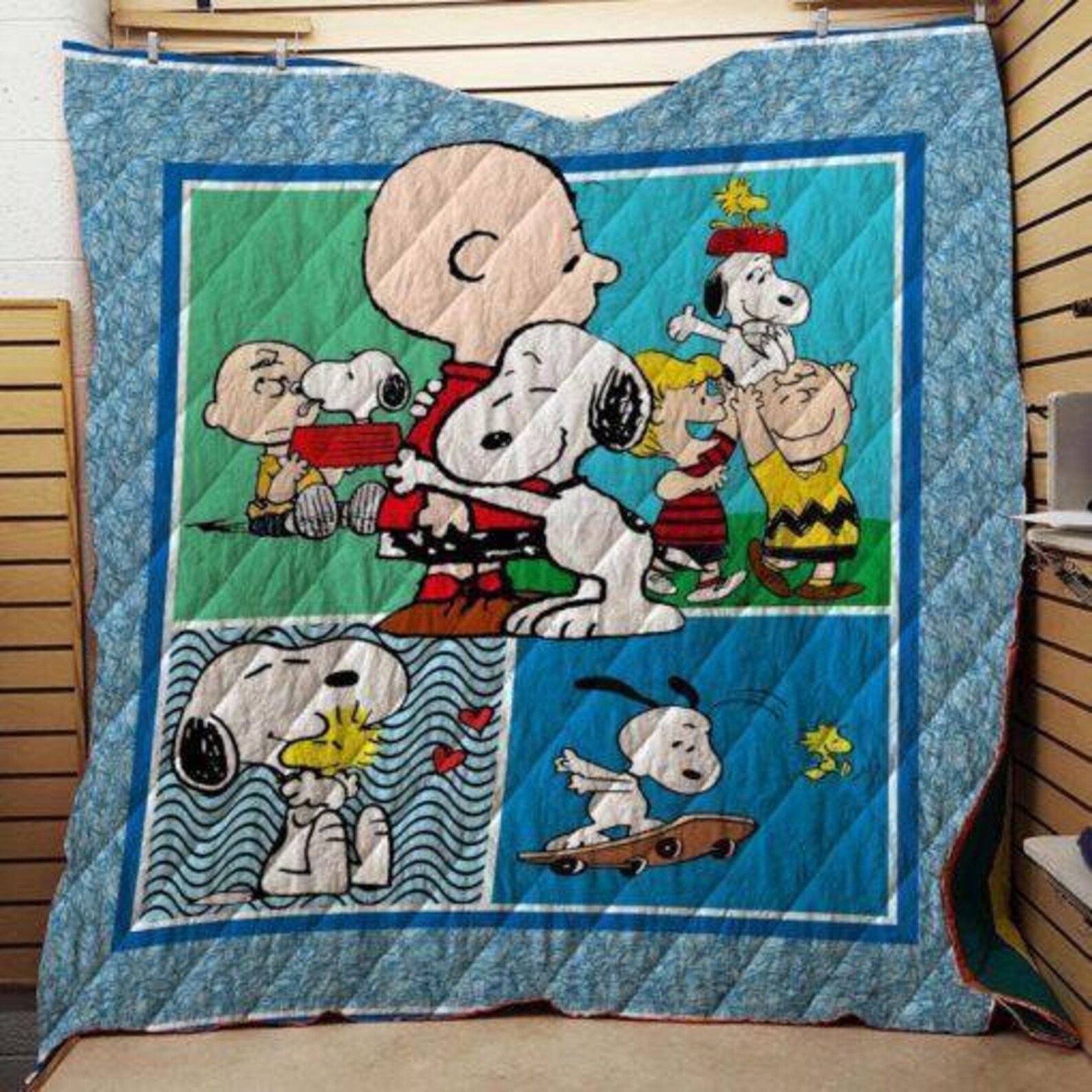 Die Snoopy Hugging 02 Quilt Decke Bettwäsche Familie Geschenk Etsy