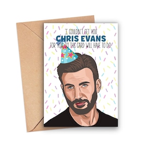 CHRIS EVANS Card / Biglietto di compleanno / Marvel / Captain America / Steve Rogers