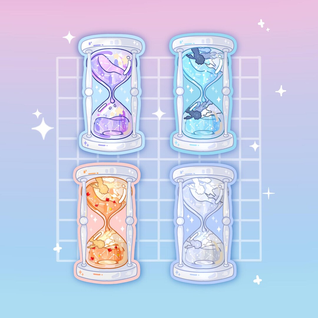 SEASON HOURGLASS (3 INCH Sticker) | Magic Hourglass| Glossy Stickers ...