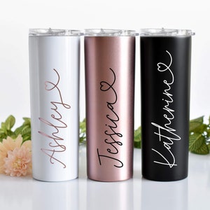 Personalized Tumbler With Straw | Personalized Coffee Cup | Personalized Travel Mug | Bridesmaid Gift | Personalized Gift |