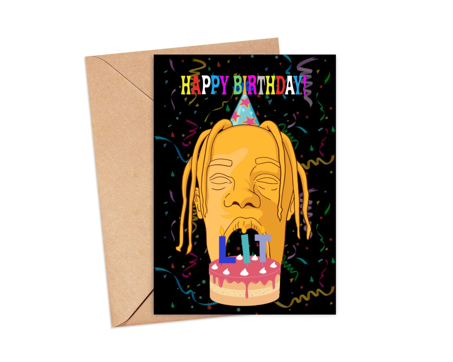 TRAVIS SCOTT Birthday Card LIT Astroworld | Etsy