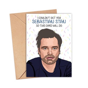 SEBASTIAN STAN Card / Biglietto di compleanno / Biglietto anniversario / Bucky Barnes / Soldato d'inverno / Marvel
