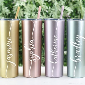 Personalized Tumbler With Straw | Personalized Coffee Cup | Personalized Travel Mug | Bridesmaid Gift | Personalized Gift |