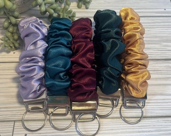Satin Scrunchie wristlet Keychains (1/2” elastic)