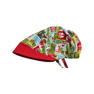 The Grinch Ponytail scrub cap for women ponytail-nurse/scrub cap-surgical.
