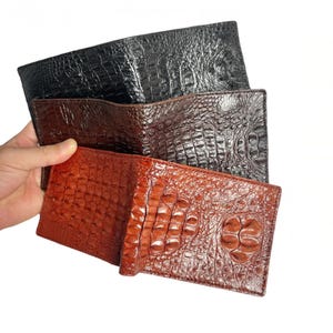 Minimalistische echte Krokodilleder Brieftasche Männer Herren Brieftasche Leder handgefertigte Leder Karte Brieftasche Geschenk für ihn