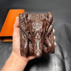 Handgefertigte echte Krokodil Herrenleder Brieftasche Leder Umschlag Brieftasche mit natürlichen Muster Geschenkideen für Männer