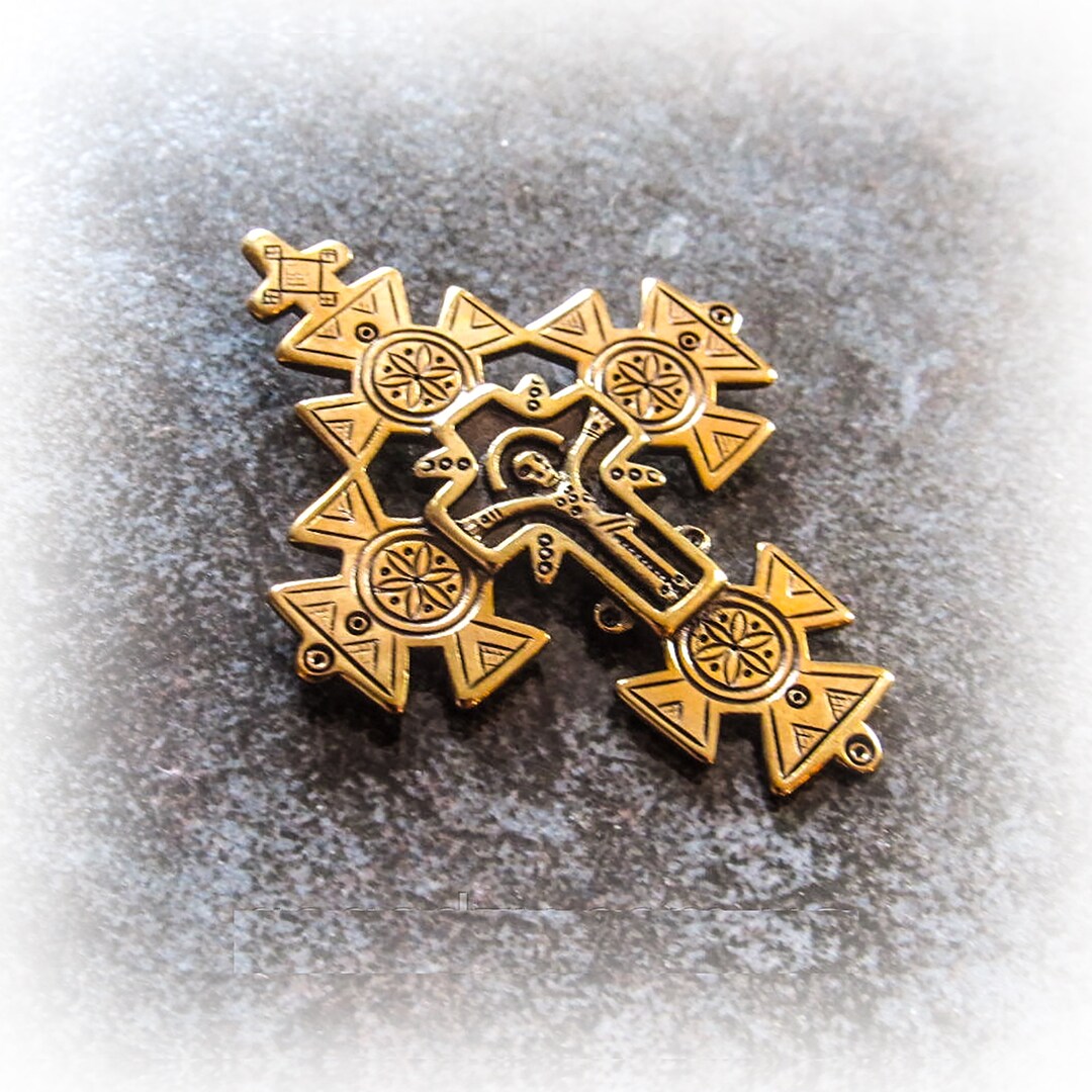 Gutzul Brass Cross Necklace Pendantukrainian Cross - Etsy