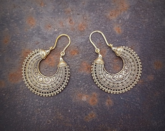 Cute handmade brass colt earrings,handmade ukrainian earrings,handmade ukrainian womens jewellery,handmade openwork earrings,slavic jewelry