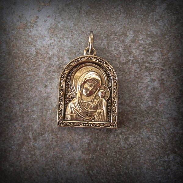 Virgin Mary orthodox necklace pendant,Virgin Mary necklace charm,ukraine handmade orthodox jewellery,virgin Mary handmade necklace charm