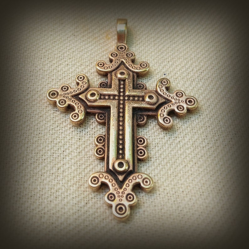 Brass Cross Necklace Pendantvintage Brass Crossdie Struck Etsy