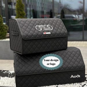 Premium Eco Leather Car Trunk Organizer – Foldable Storage Box for SUV, Sedan | Car Organizer, Tool Bag, Travel Accessories Case