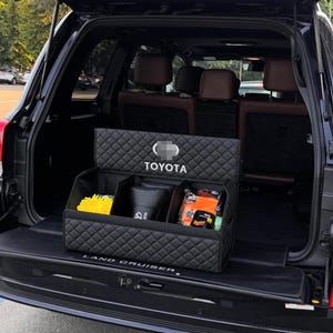 Premium Eco Leather Car Trunk Organizer – Foldable Car Storage Box, Tool Bag, Car Organizer for Trunk and Travel Accessories
