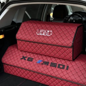 Premium Eco Leather Car Trunk Organizer – Foldable Car Storage Box, Tool Bag, Car Organizer for Trunk and Travel Accessories