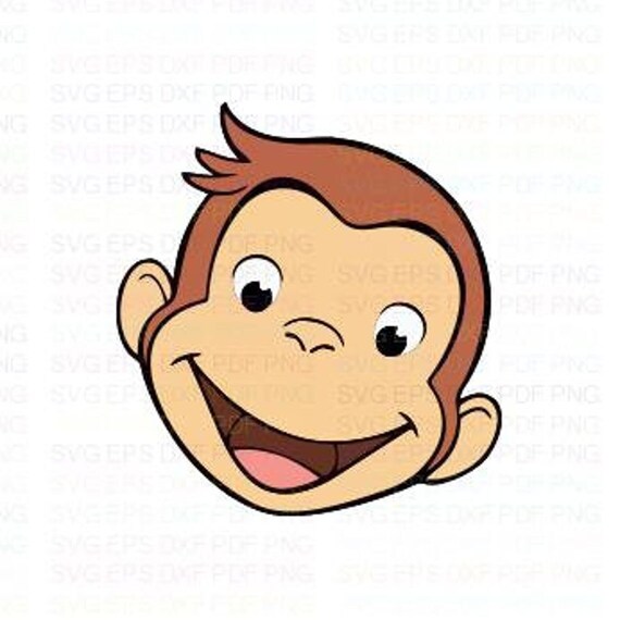 Curious George Face Svg Dxf Eps Pdf Png Cricut Cutting File - Etsy