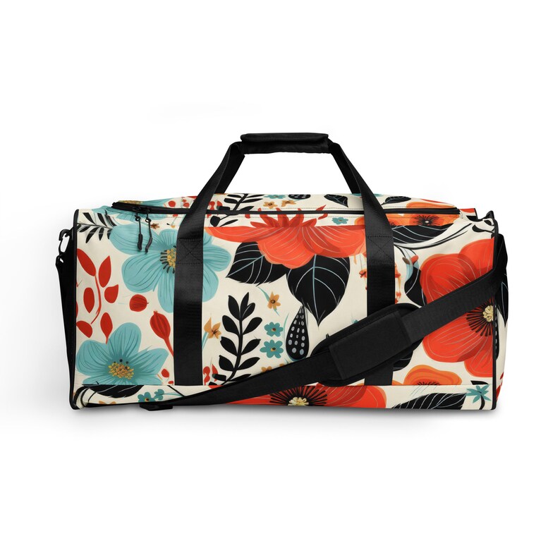 Cute Floral Duffle Bag Flower Lover Gym Bag Botanical Travel Etsy