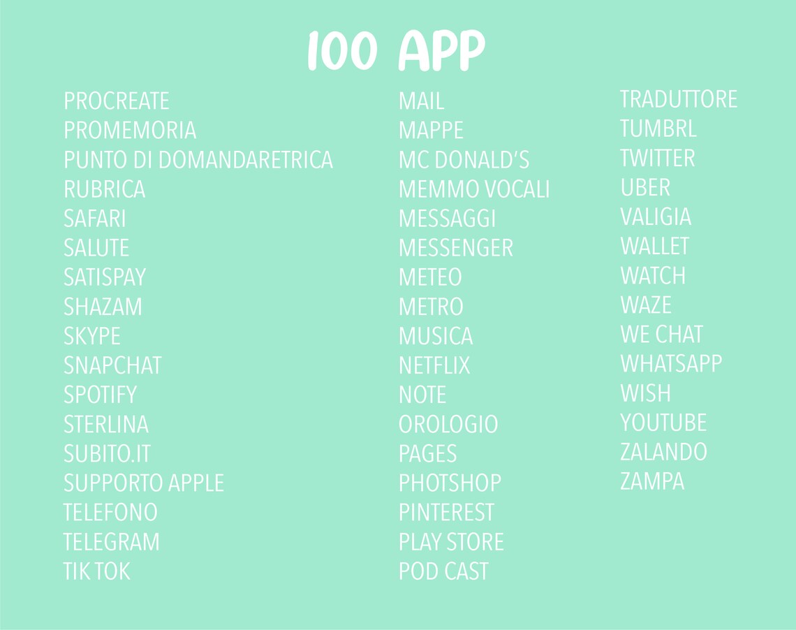 Ios Name List 1000 Ios 14 Apps, Bundle Icons, Icons, Iphone, 100 Icons in 10 ...