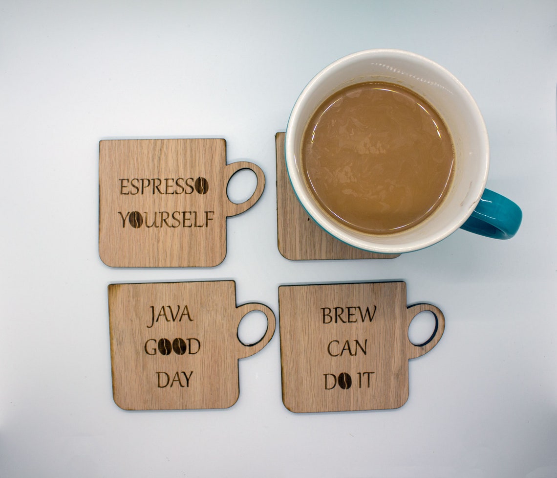 Coffee Mug Wood Coasters Wood Coasters Handmade Coasters Etsy Australia