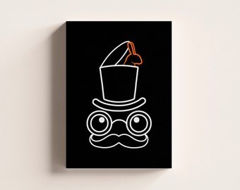 Magician Illustration | Digital Print | Magic | Modern Home Decor | Poster | Elegant Wall Art | Digital Download | Rabbit | Printable