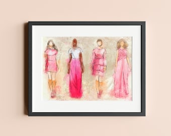 Fashion Illustration | Digital Print | Sketch | Modern Home Decor | Poster | Elegant Wall Art | Digital Download | Fashionable | Printable