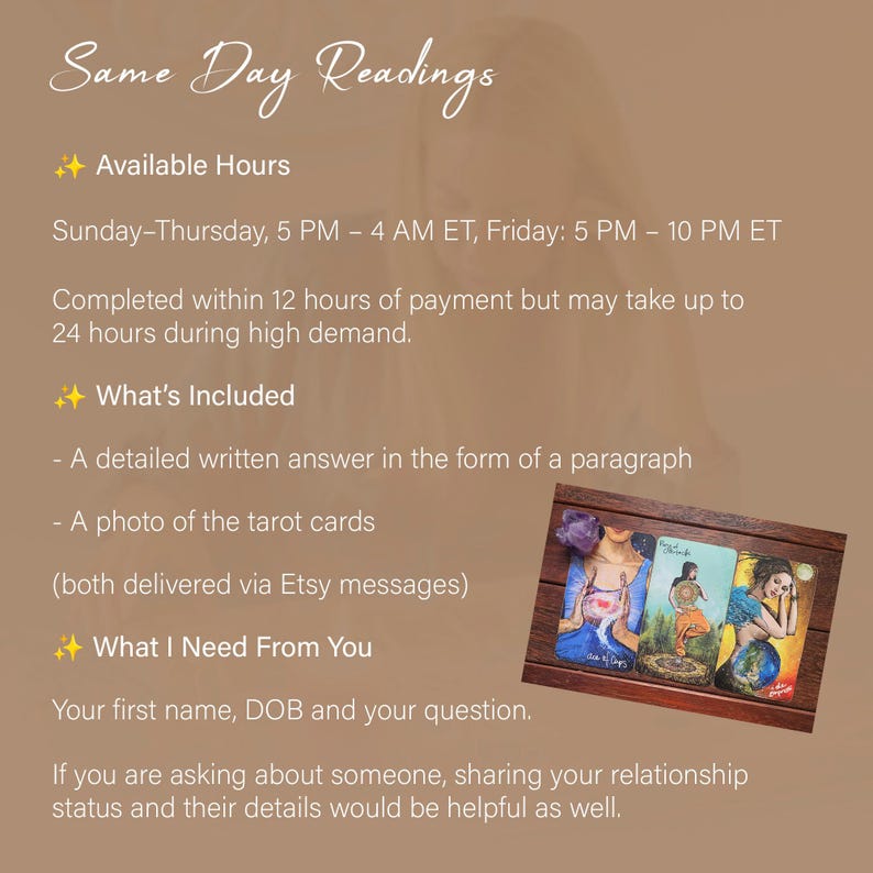 Tarot reading instruction