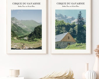 France Art Photography Travel Poster Digital Prints Set of 2 | Adventure Hiking Wall Collage Kit