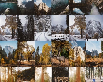 48pc National Park Travel Adventure Aesthetic Photo Wall Collage *Updated!* (Yosemite, Yellowstone, Sequoias, Tahoe)