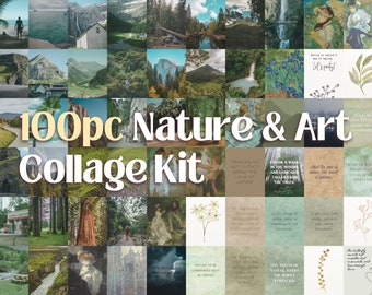 100pc *Ultimate* Nature & Art Travel Forest Hiking Prints - World National Parks - Aesthetic Digital Wall Collage Kit (Graphics + Quotes)