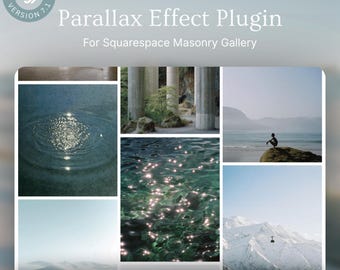 Plugin effetto parallasse per Galleria in muratura di Squarespace / Modello per sito web Squarespace per fotografia, arte, agenzia creativa e social media manager