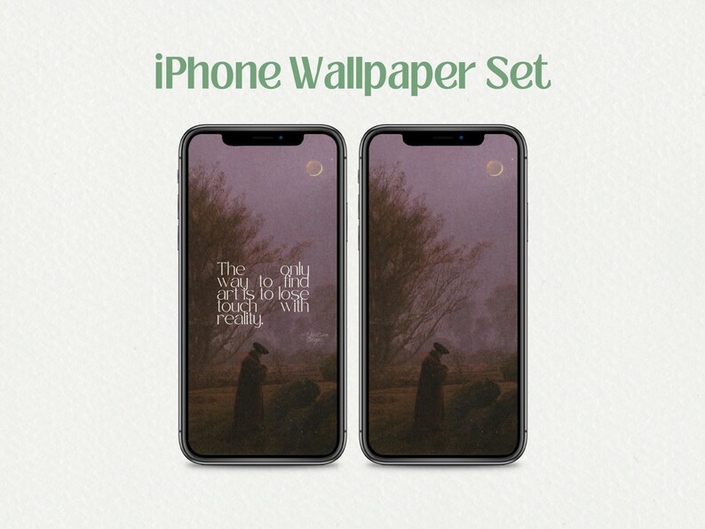 Aesthetic iPhone Wallpaper Set - Purple Night Moon Stars Dark Academia ...