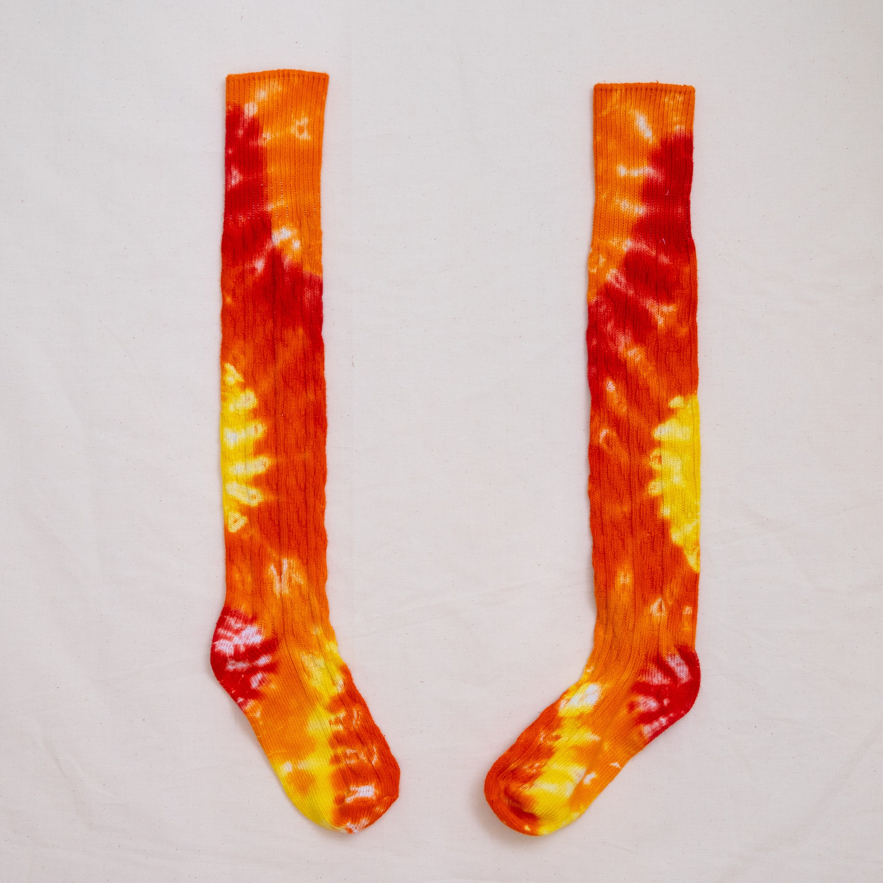 Tie Dyed Knee Sokken Oranje en Geel Etsy Nederland