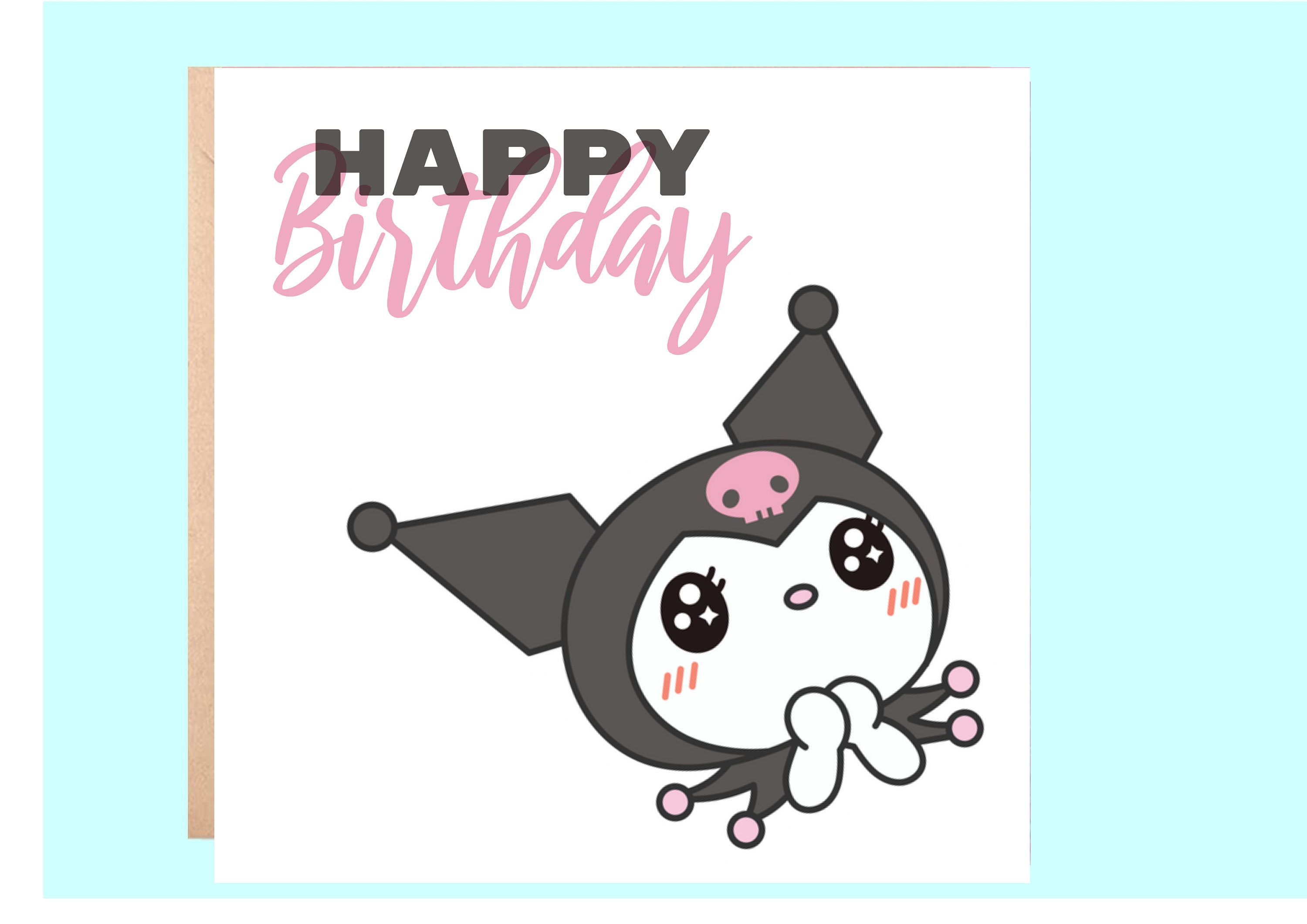 Kuromi Birthday Card Hello Kitty Birthday Card birthday Greeting Card ...