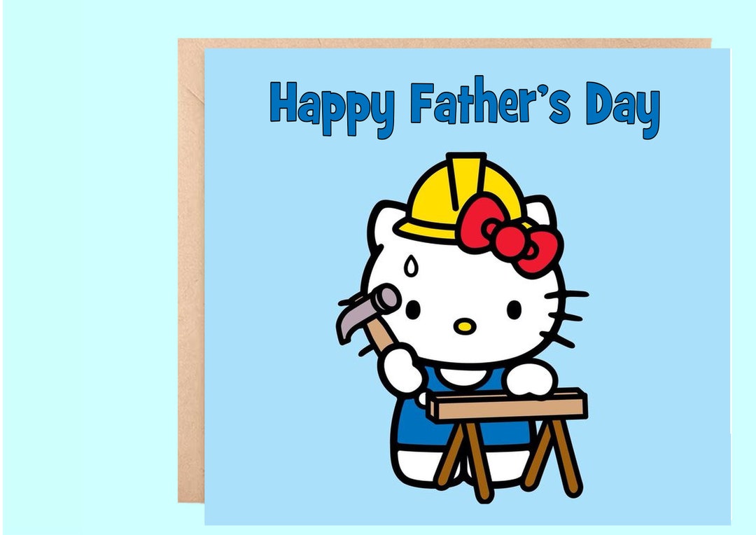 Hello Kitty Kawaii Fathers Day Card or Birthday Card Card for Daddy or ...