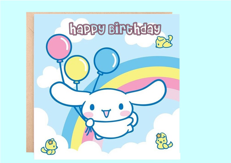 Cinnamoroll Birthday Card Cinnamoroll and Friends Birthday Card ...
