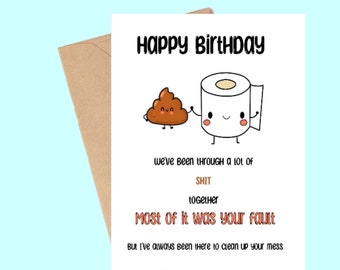 Funny Birthday Card - Cute Birthday Card - Rude Birthday Card For Husband Boyfriend