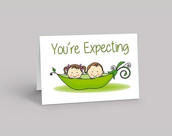 Pregnancy Expecting Congratulations On Your New Babies Cute Twins New Baby Your Expecting Boy Girl Congratulations New Baby Greeting Card