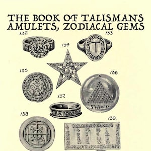 TALISMANES, AMULETOS Y Gemas Zodiacales, libro vintage de 1922, diferentes talismán + amuleto explicados, piedras preciosas para su signo astrológico, zodíaco, PDF