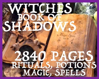 WITCHES BOOK of SHADOWS - volledige 2840 pagina's, magie, spreuken, hekserij, drankjes rituelen, occulte, heks, Wiccan, Pagan - digitaal ebook Pdf