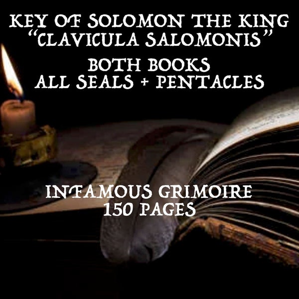 CLE DE SALOMON Grimoire Magique Roi Salomon, Anneau Salomon, Anneau Sceau, Sceau Roi Salomon, Pentacle Salomon, Rituels, Symboles, Invocations