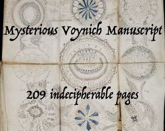 MAGICAL VOYNICH MANUSCRIPT - world's most famous undeciphered book - author unknown, 15th century, color pdf, alchemy, occult, witchcraft