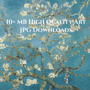 Van Gogh Digital Art Download, high-resolution 10MB JPG, digital image instant download, &quot;Almond Blossom&quot;,  perfect for crafts, wallpaper