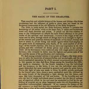 May include: A page from an old book with text about the history of the Israelites and the influence of godly or pious men. The text is in black ink on a white page.