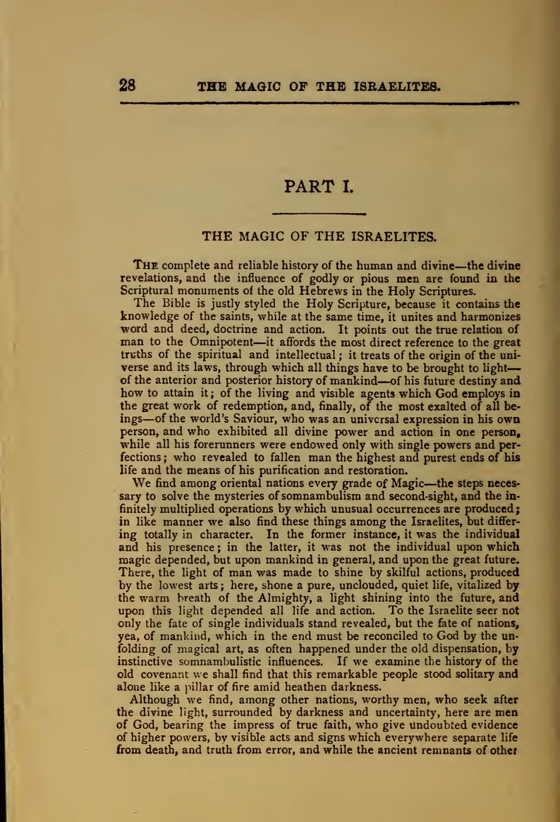 May include: A page from an old book with text about the history of the Israelites and the influence of godly or pious men. The text is in black ink on a white page.