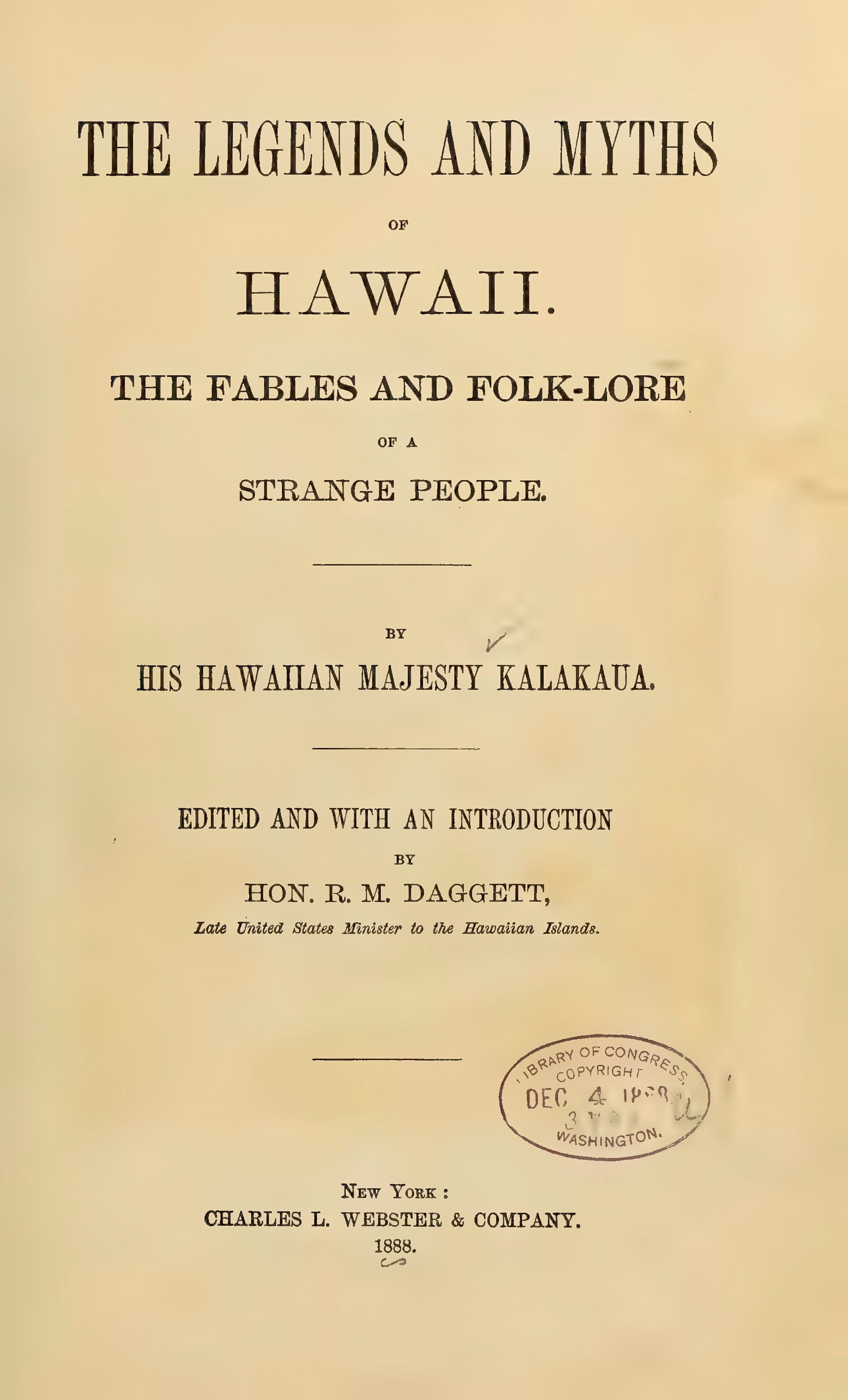 HAWAII MYTHS LEGENDS - the Myths and Legends of Hawaii, Vintage Book ...