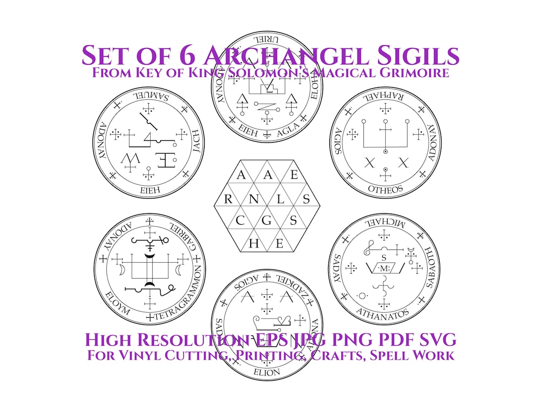 ARCHANGEL SIGILS King Solomon Magical Symbol, Vinyl, Cut, Cricut, Svg ...
