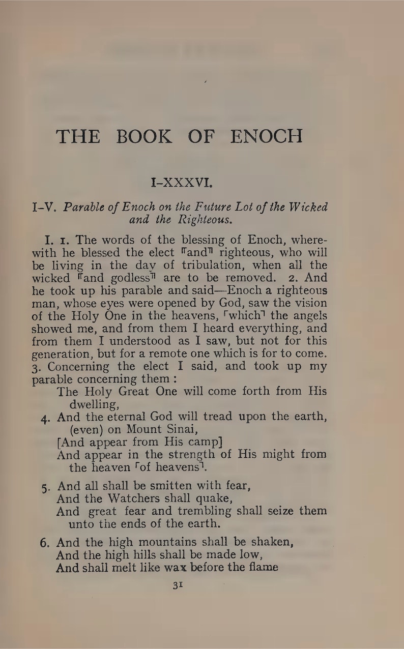 BOOK OF ENOCH Banned From the Bible Apocalypse Flood Etsy