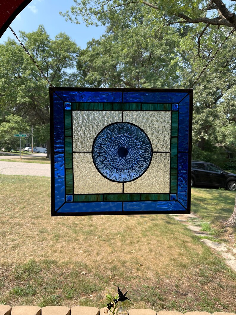 Vintage Plate STAINED GLASS Window 18 9/16 X 16 5/8 Ready Etsy